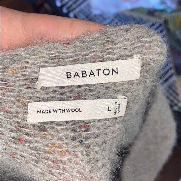 Aritzia Babaton Gray Alpaca Wool Blend Pullover Sweater Modern Boho - Picture 8 of 13